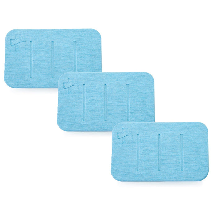 Medic Therapeutics Bathroom Accessories Blue 5" x 3" Diatomite Non-Slip Quick Dry Multipurpose Mat 3-Pack
