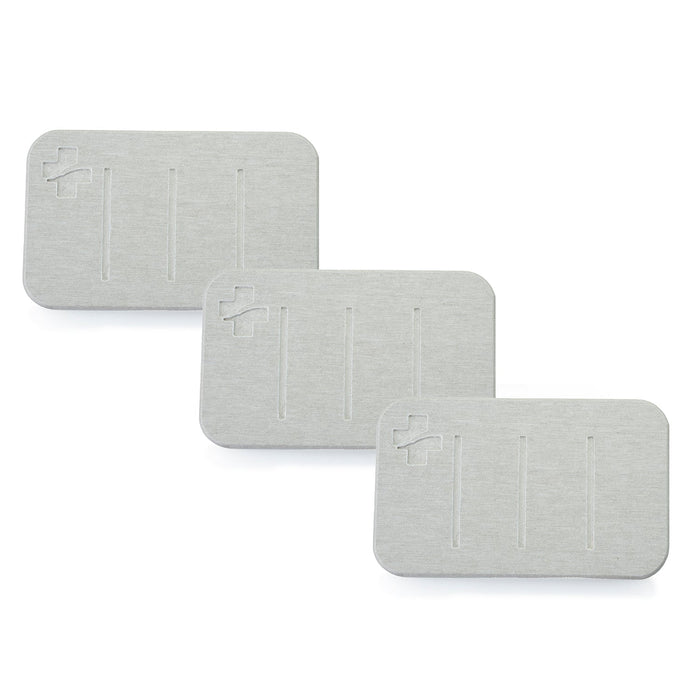 Medic Therapeutics  Bathroom Accessories Gray 5" x 3" Diatomite Non-Slip Quick Dry Multipurpose Mat 3-Pack