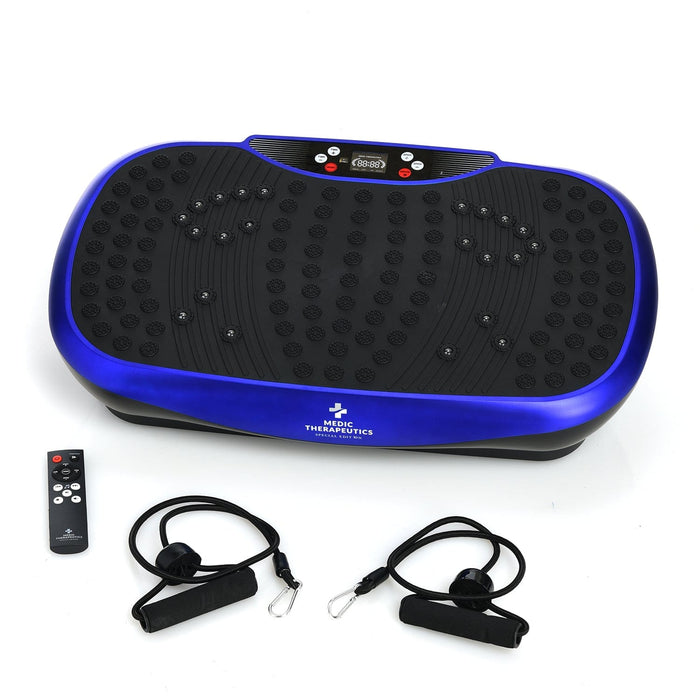 Medic Therapeutics In-Home Fitness Blue Vibrating Fitness Platform w/ Resistance Bands & Remote