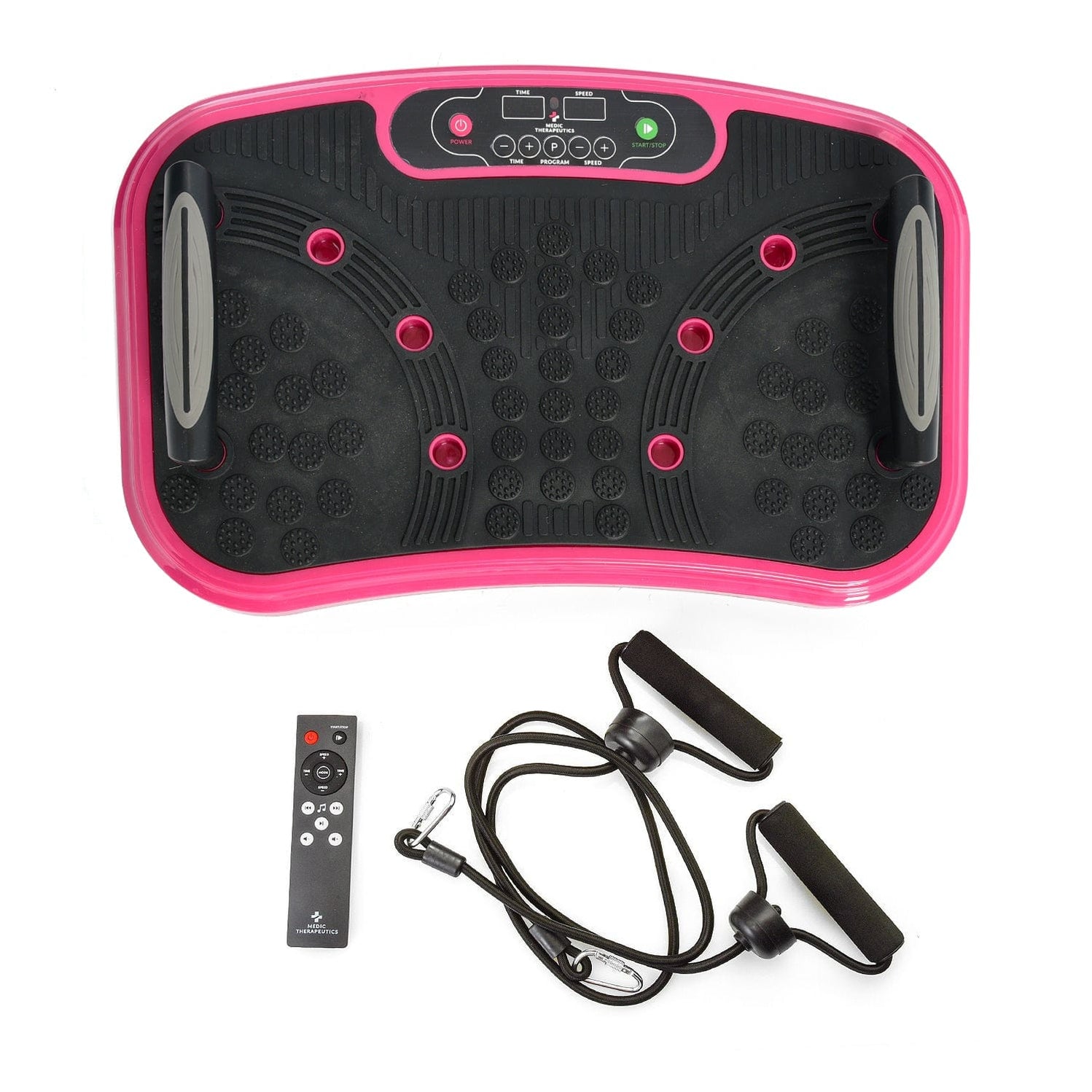 Compact Vibrating Fitness Platform w/ Handlebars — Medic Therapeutics