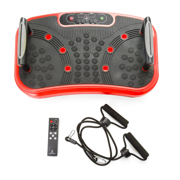 Medic Therapeutics Massagers Red Compact Vibrating Fitness Platform w/ Handlebars