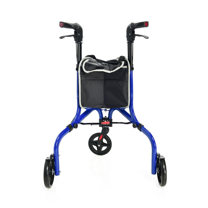 Medic Therapeutics Mobility Lightweight Foldable 3-Wheel Rollator w/ Detachable Storage Bag