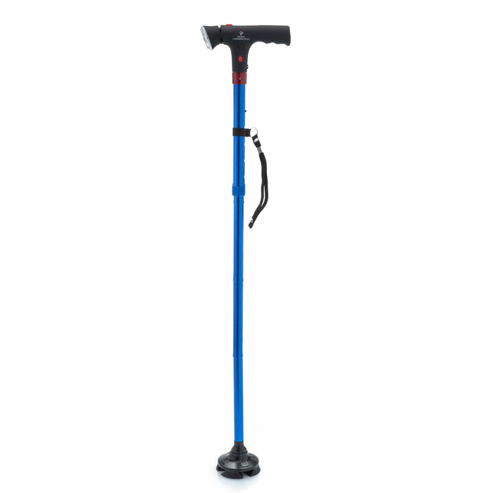 Medic Therapeutics Mobility Ultralight Folding Walking Cane w/ LED Lights & SOS Alarm