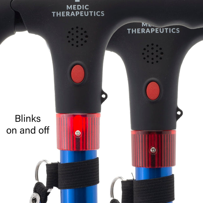 Medic Therapeutics Mobility Ultralight Folding Walking Cane w/ LED Lights & SOS Alarm
