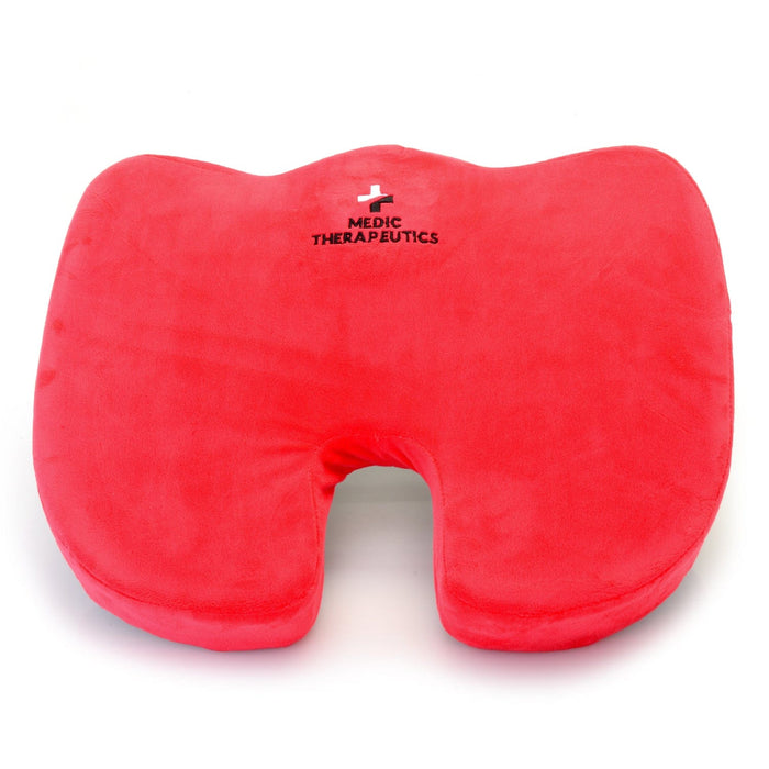 Medic Therapeutics Red Memory Foam Non-Slip Seat Cushion w/ Cooling Gel Technology