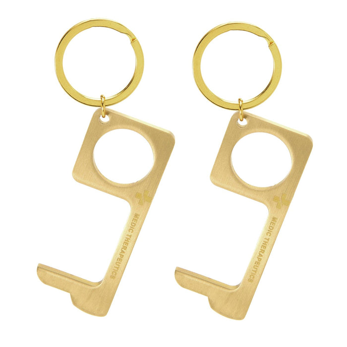Medic Therapeutics  Sanitizers Set of 2 Anti-Microbial Brass Alloy Contactless Tool