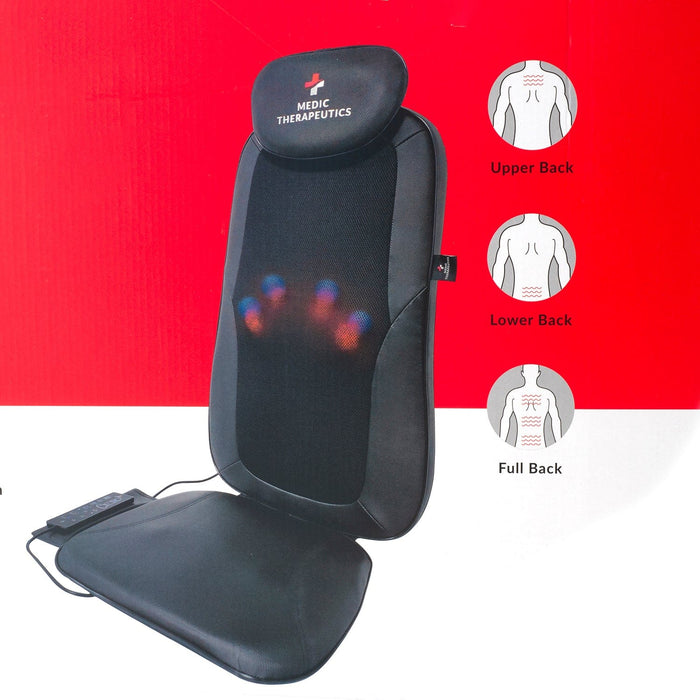 Air Compression Shiatsu Neck & Back Massager Seat w/ Heat, Rolling